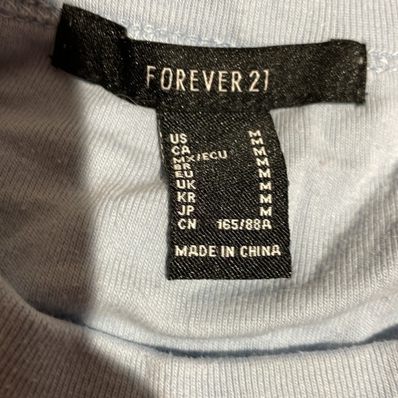 Forever 21, blue, smiley face shirt - Picture 3 of 3